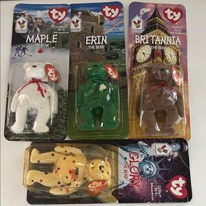 Ty Beanie Baby Bears - Maple, Erin, Britannia, Glory